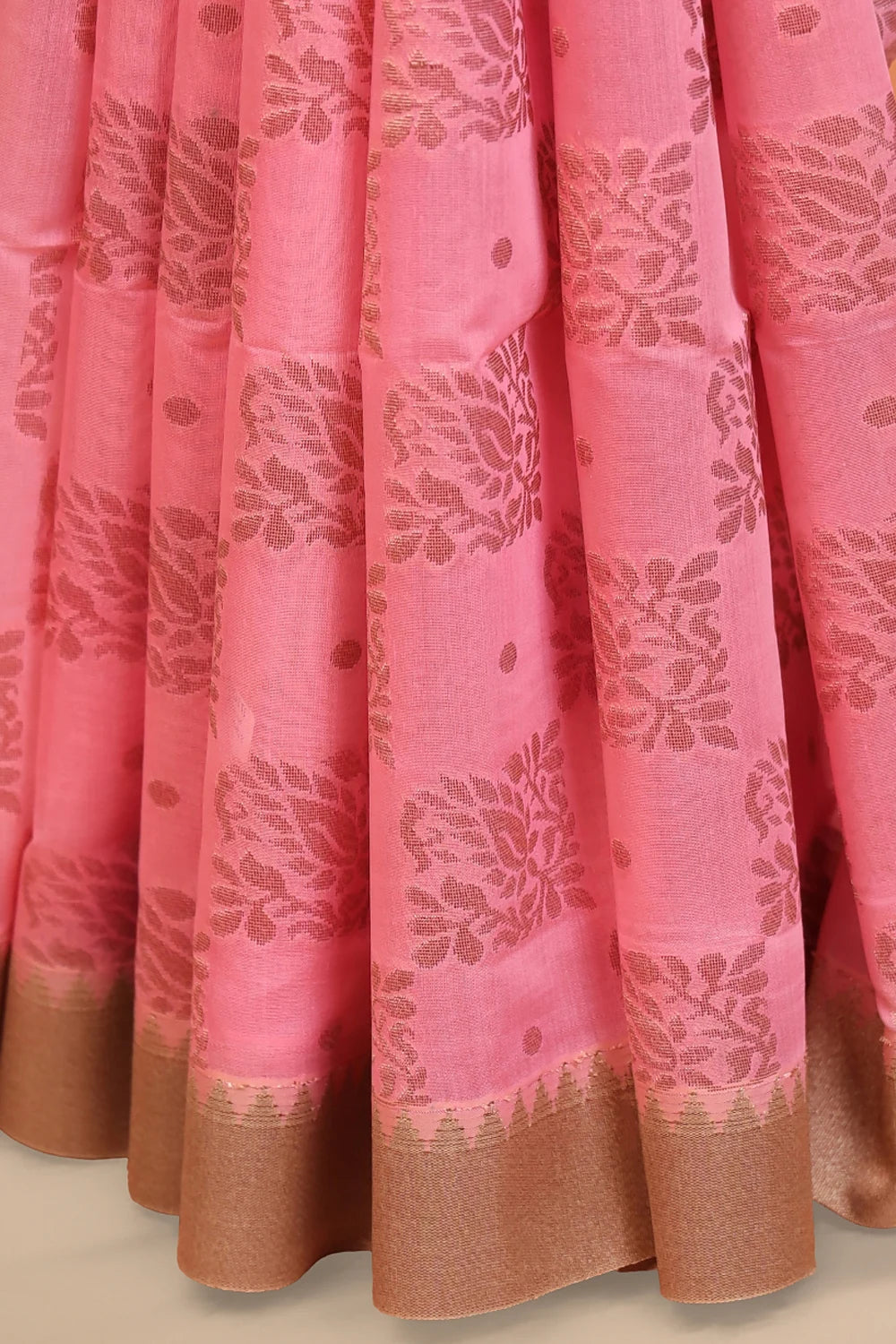 Baby Pink Cotton Silk Saree