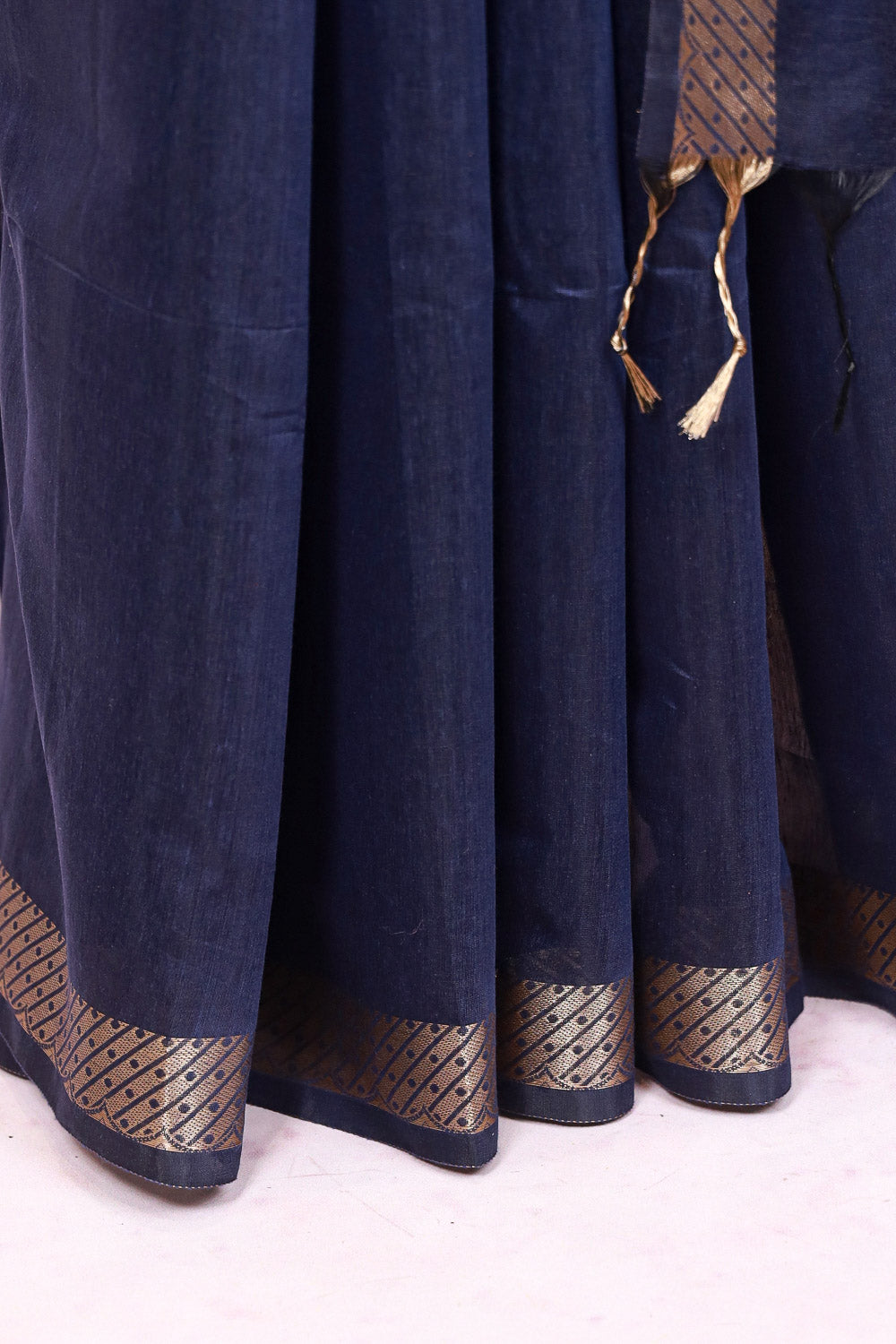 Navy Blue Cotton Silk Saree