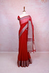 Maroon Semi Jute Saree
