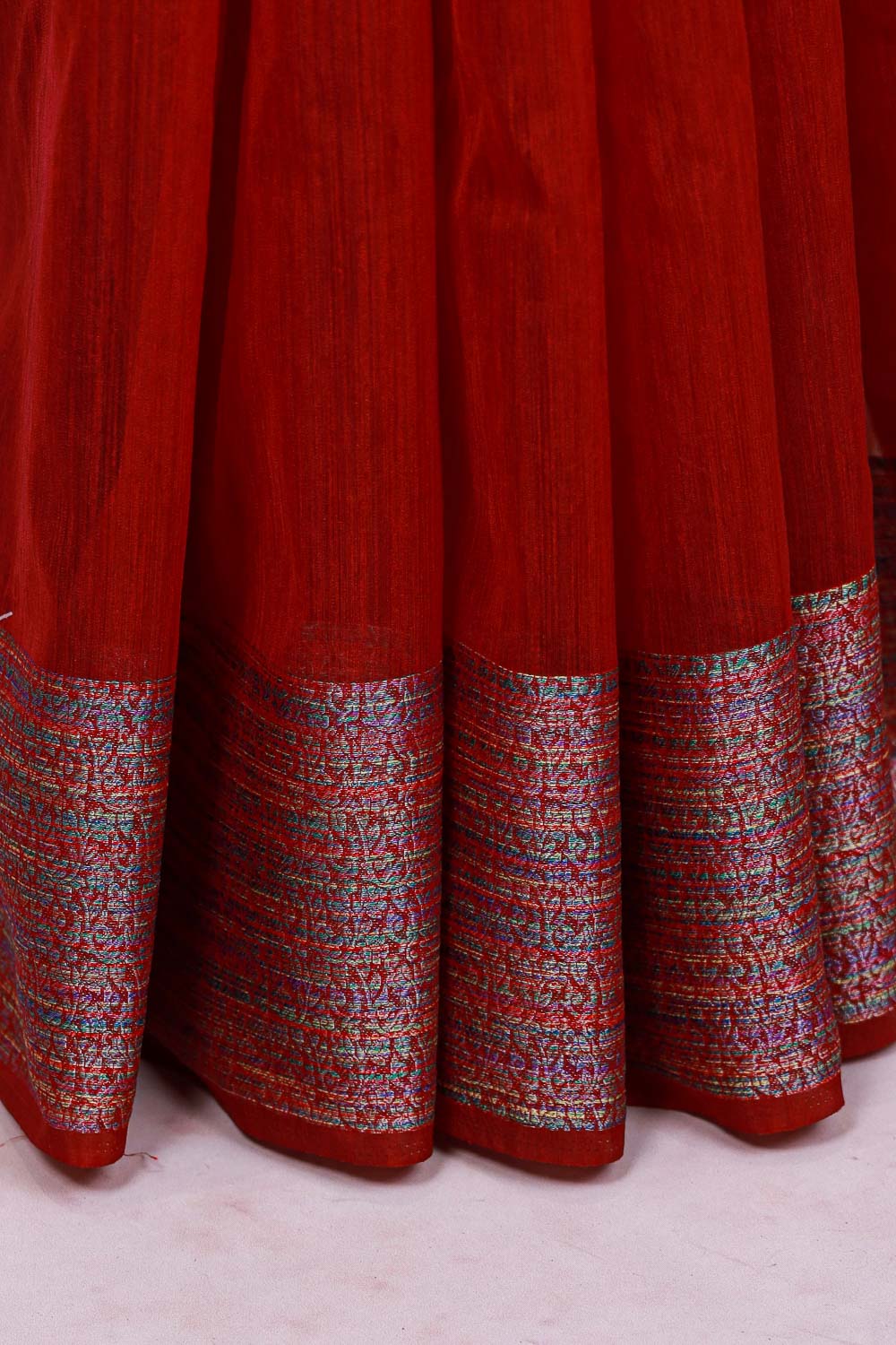 Maroon Semi Jute Saree