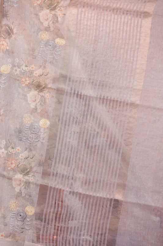 Violet Semi Tissue Saree