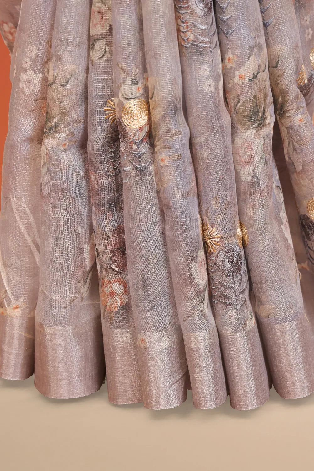 Violet Semi Tissue Saree