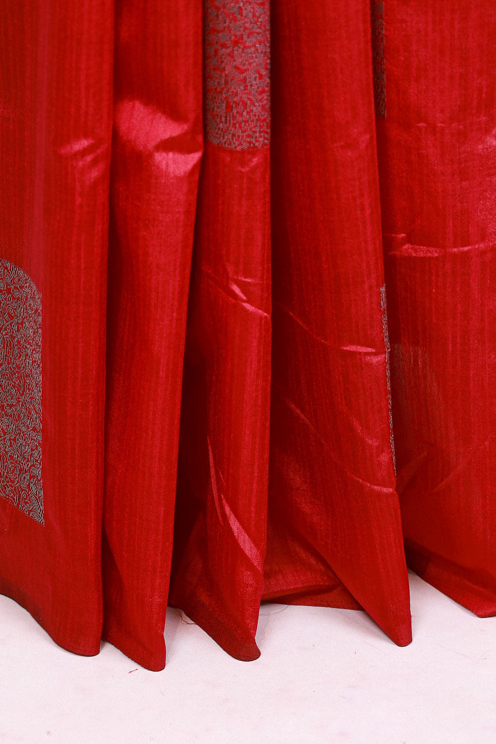 Wine Red Semi Jute Saree