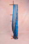 Blue Satin Crepe Saree