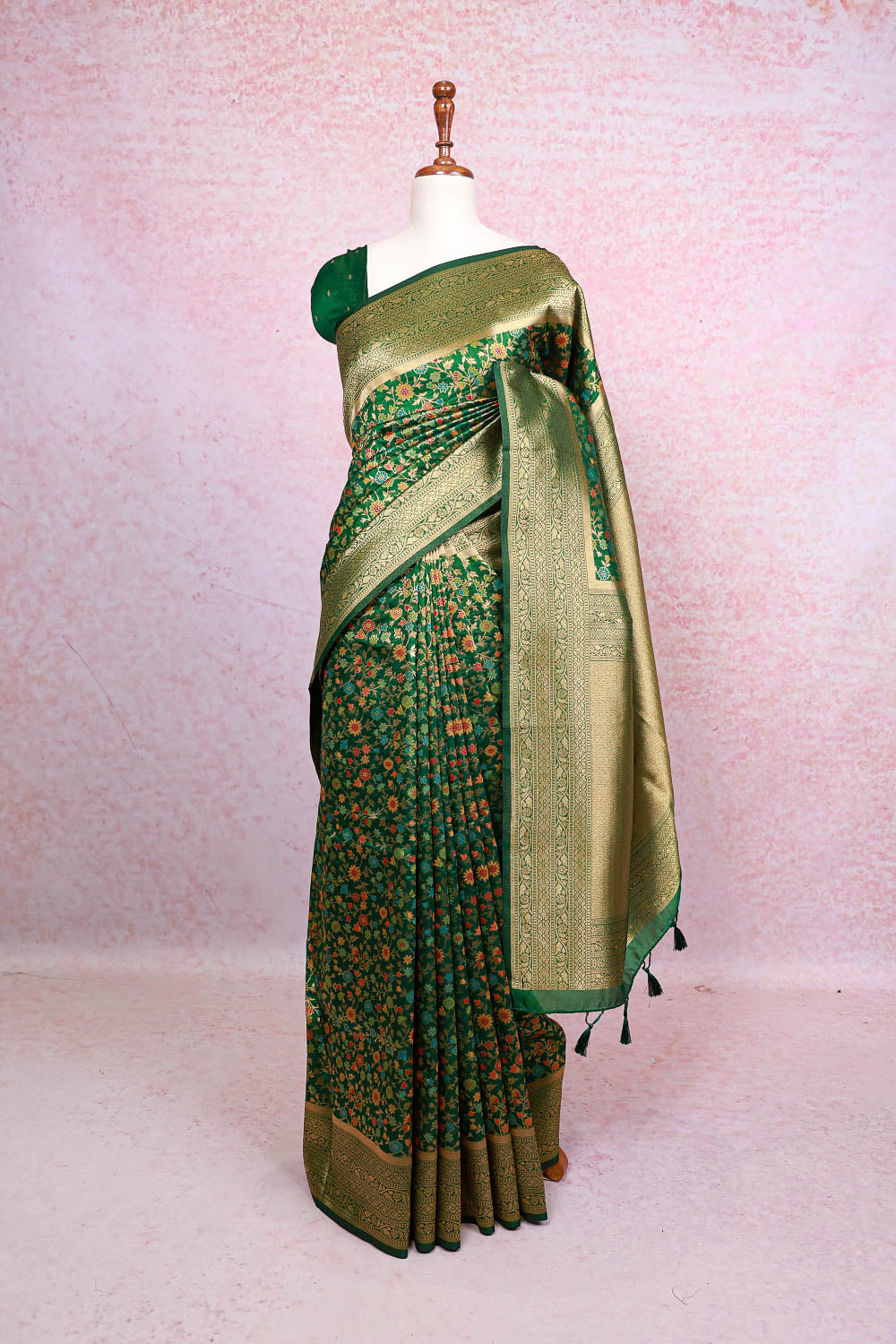 Green Semi Jute Saree