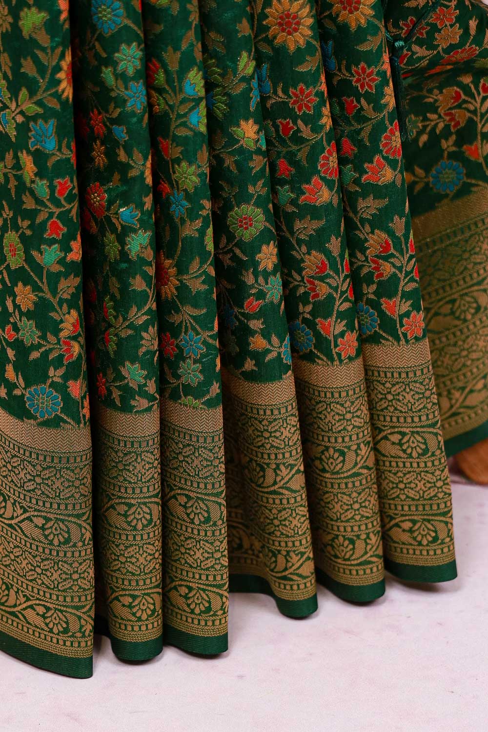 Green Semi Jute Saree