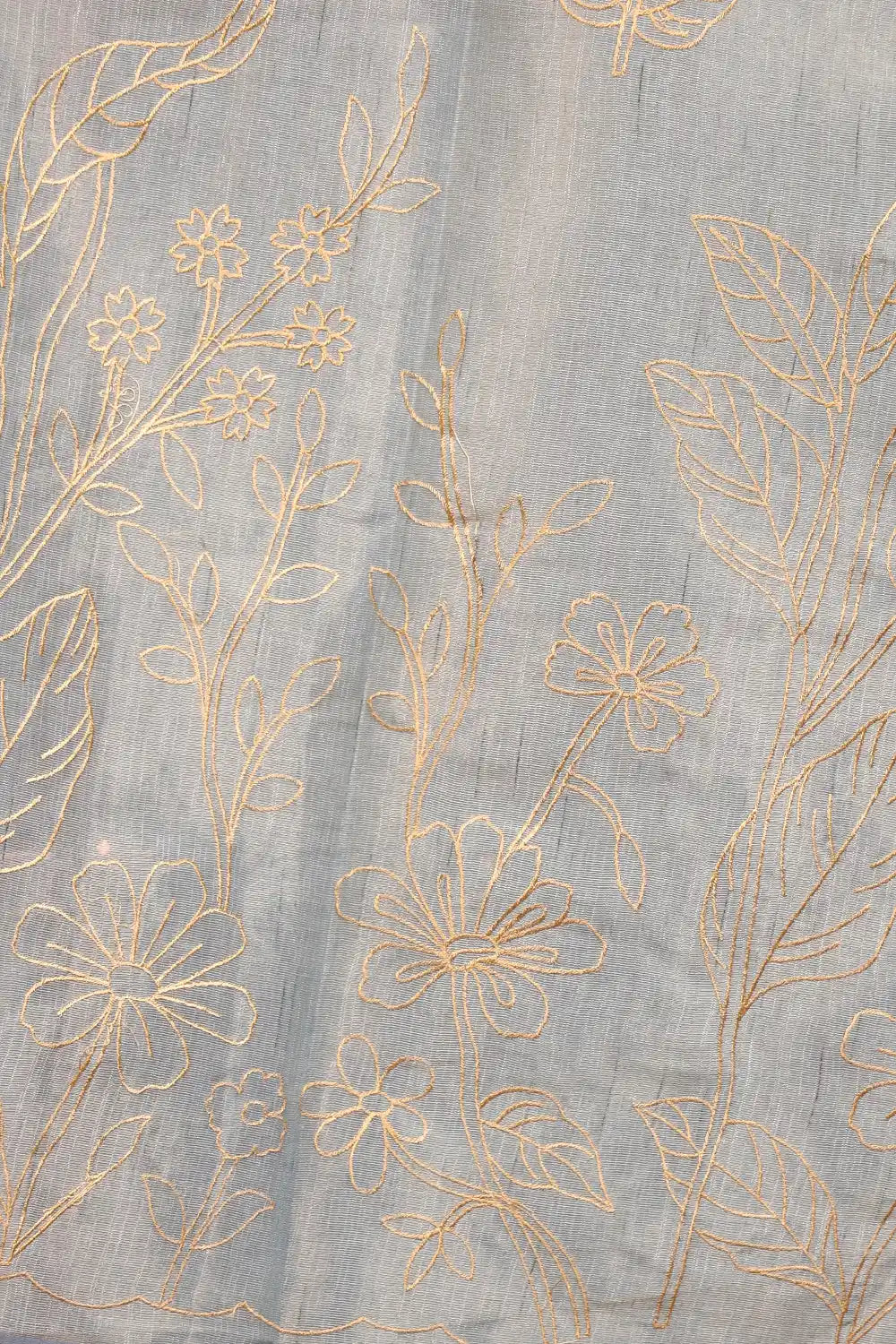 Powder Blue Semi Tissue Saree