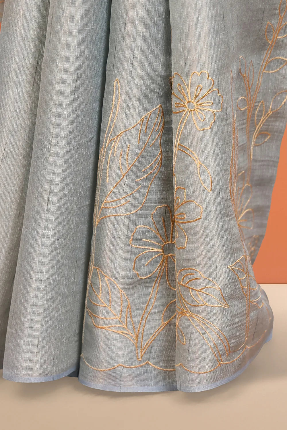 Powder Blue Semi Tissue Saree
