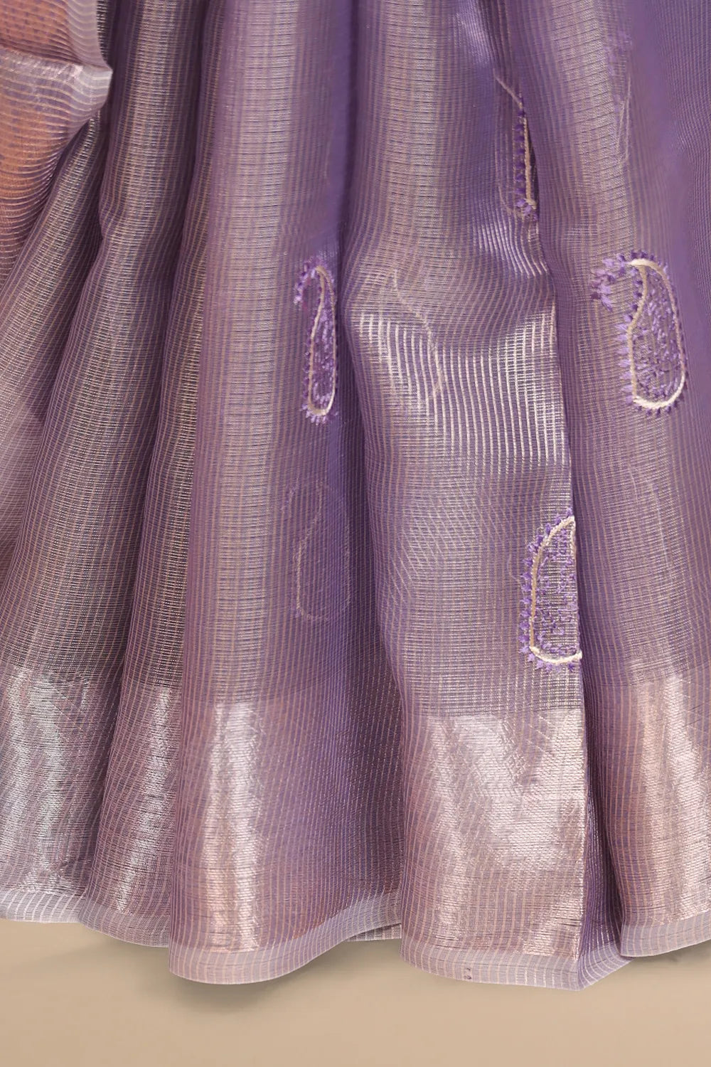Purple Semi Tissue Saree