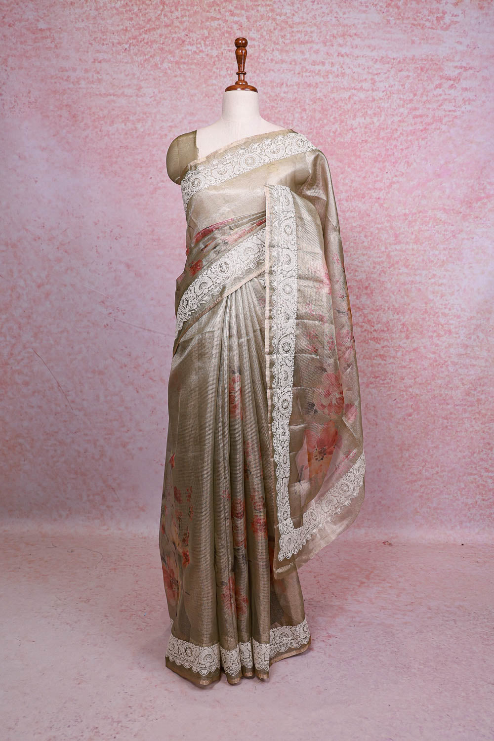Silver Semi Tissue Saree
