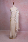 Cream Semi Jute Saree - Seematti