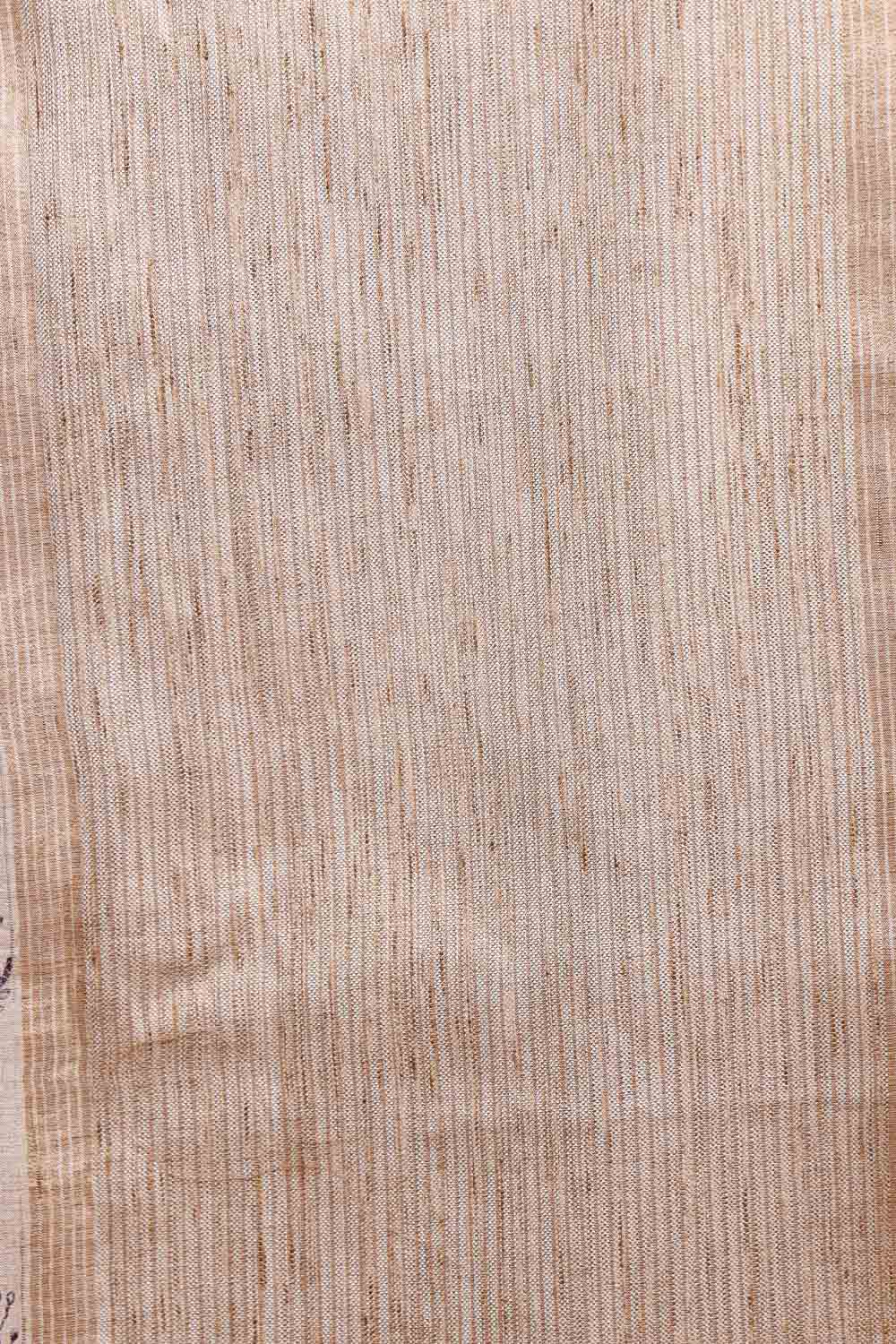 Cream Semi Jute Saree
