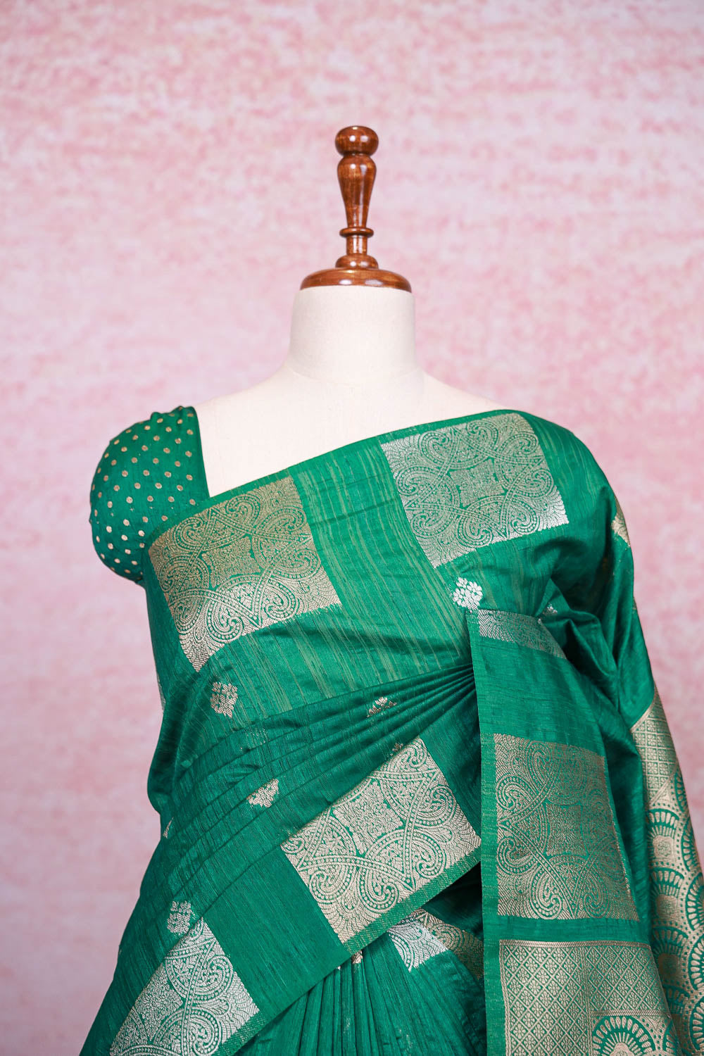 Green Semi Jute Saree