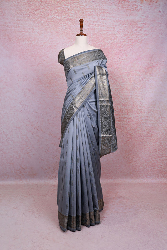 Grey Semi Silk Saree