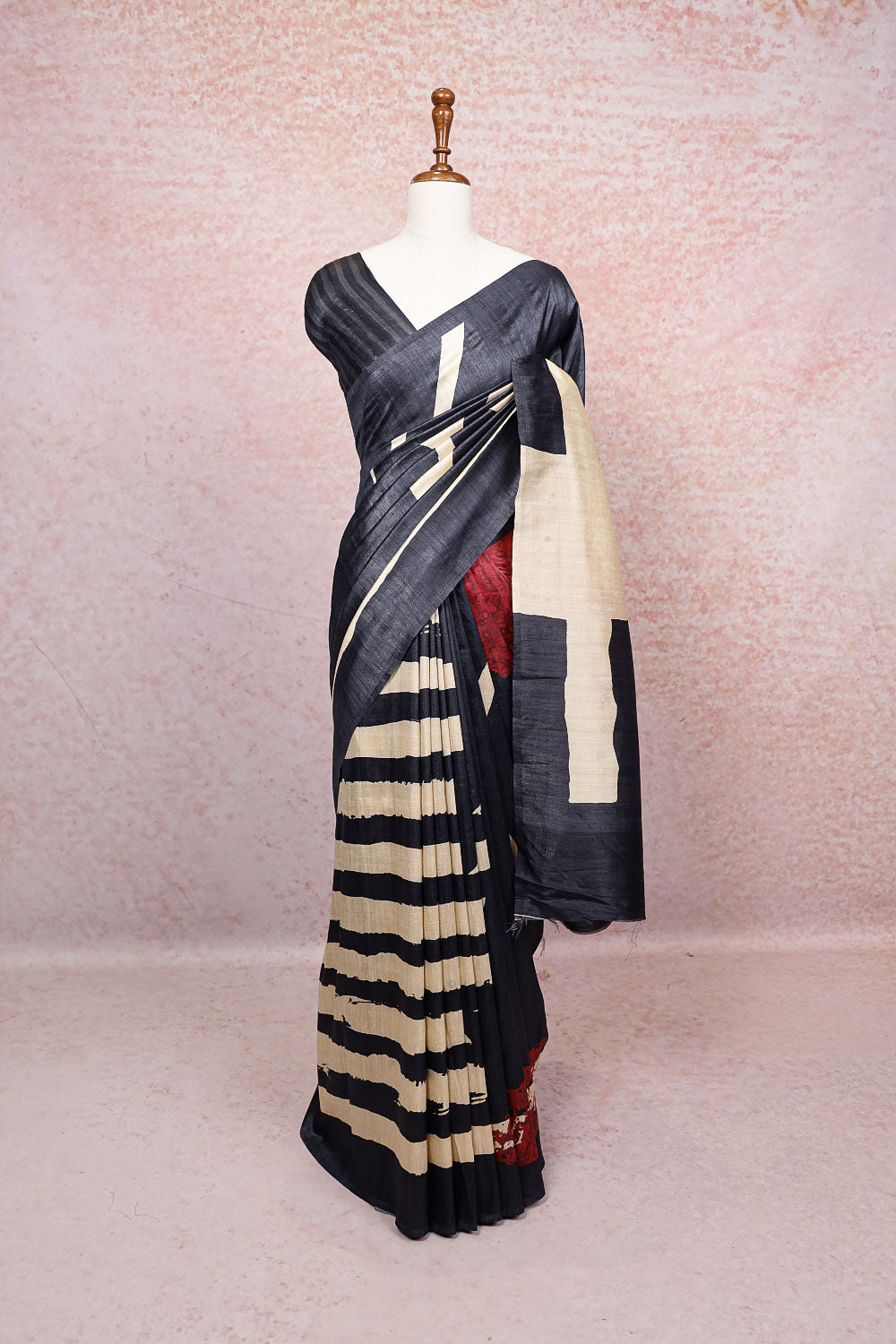 Ash Semi Jute Saree