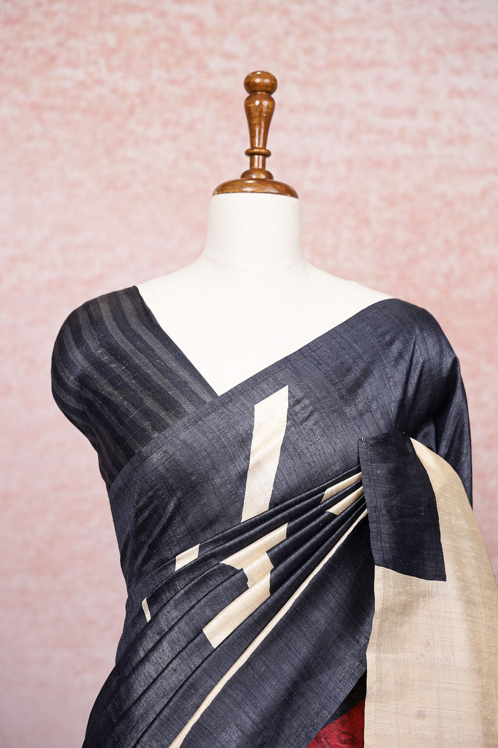 Ash Semi Jute Saree