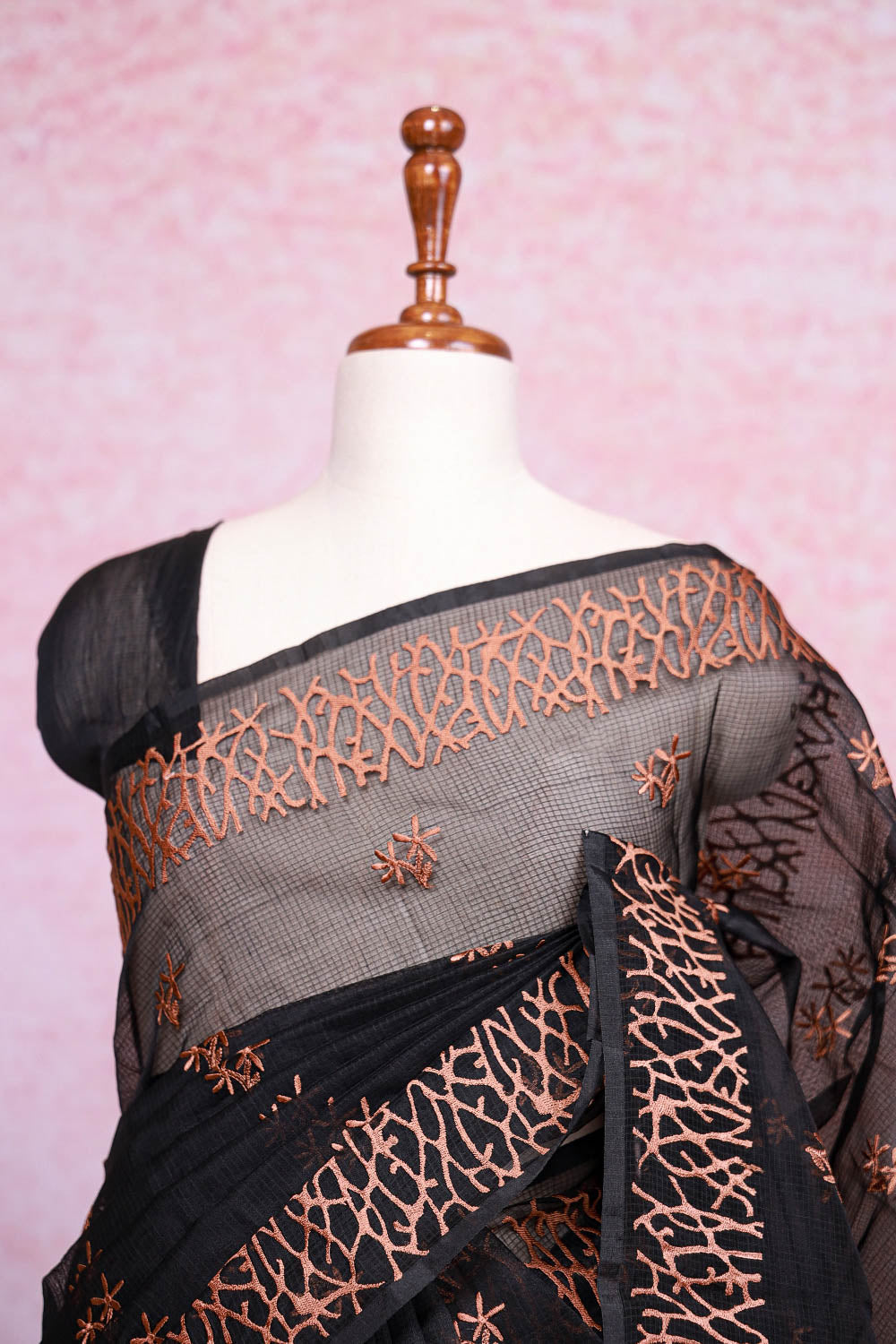Black Net Kota Saree