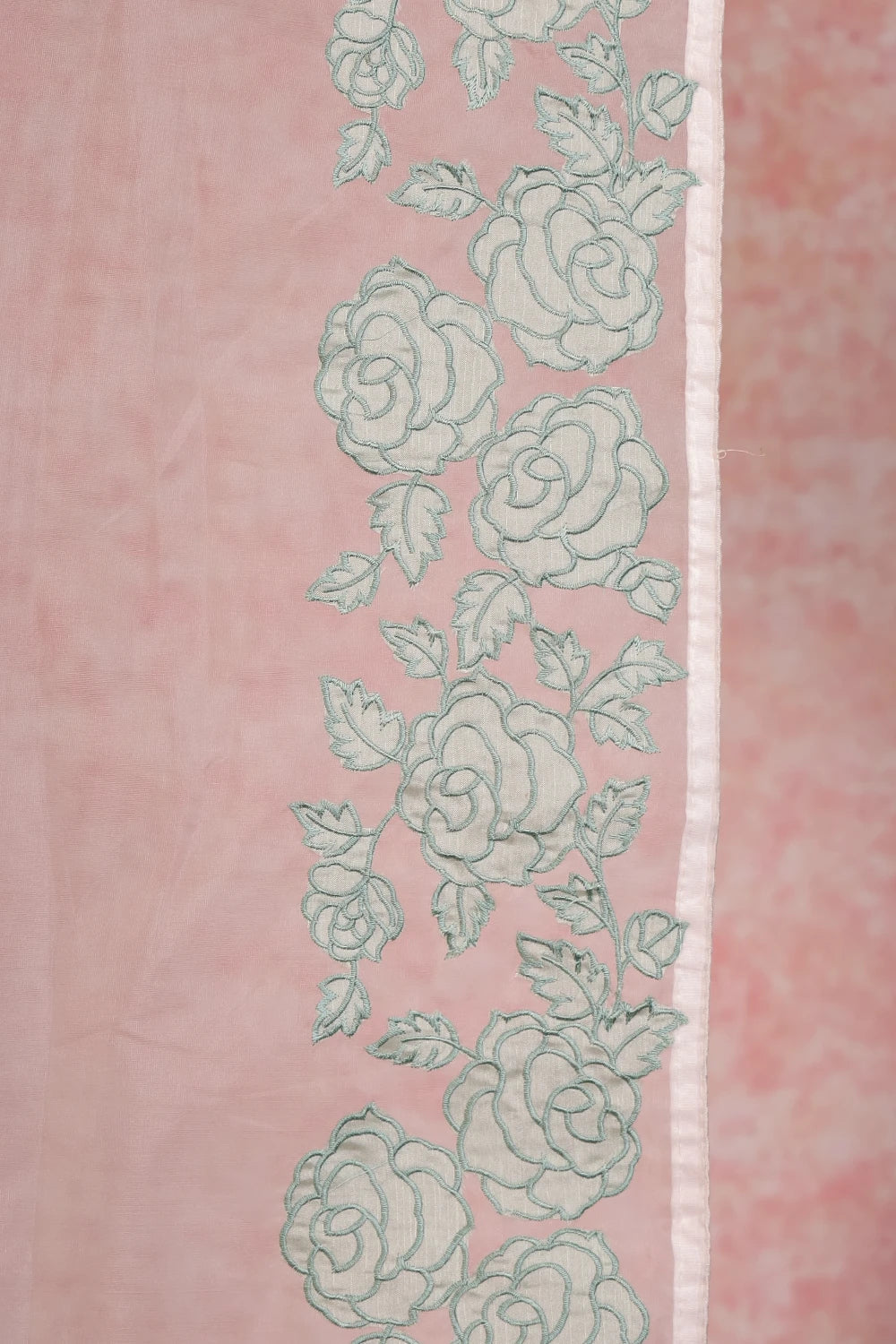Off White Organza Plain Body Saree