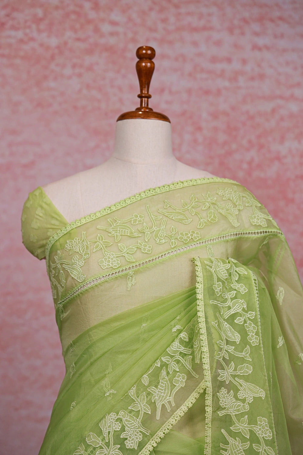 Pista Green Organza Saree