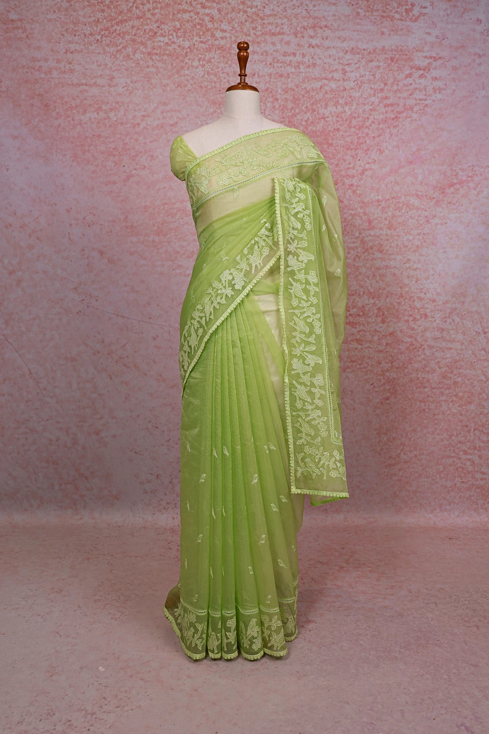 Pista Green Organza Saree