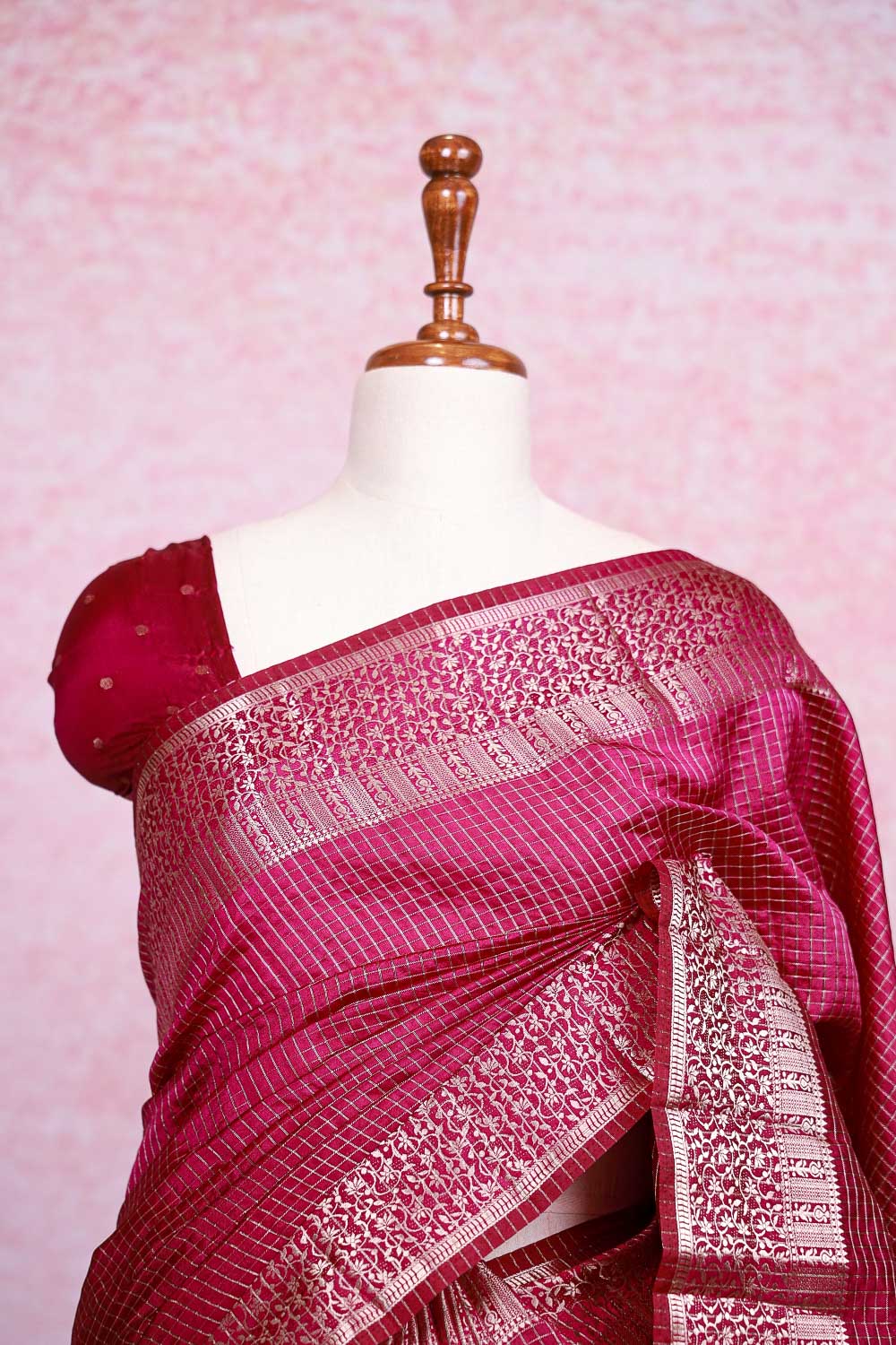 Purple Semi Banarasi Saree