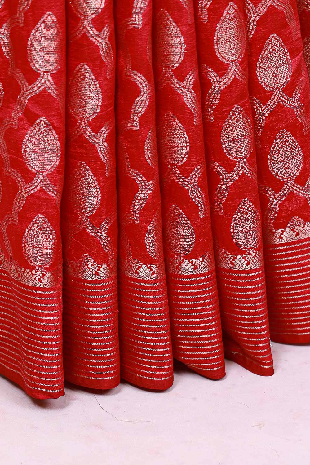 Reddish Maroon Semi Silk Saree