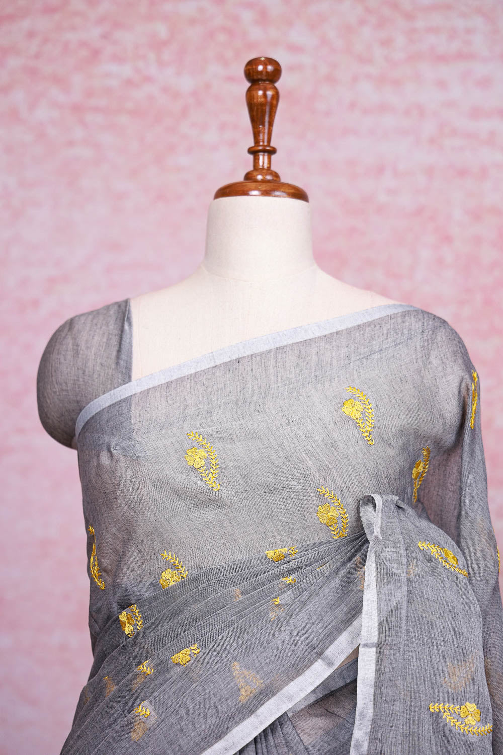 Ash Mul Cotton Saree