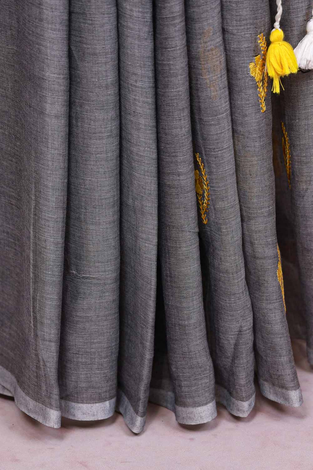 Ash Mul Cotton Saree