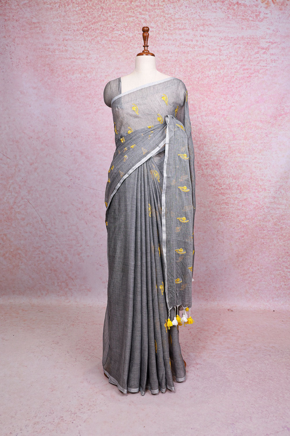 Ash Mul Cotton Saree