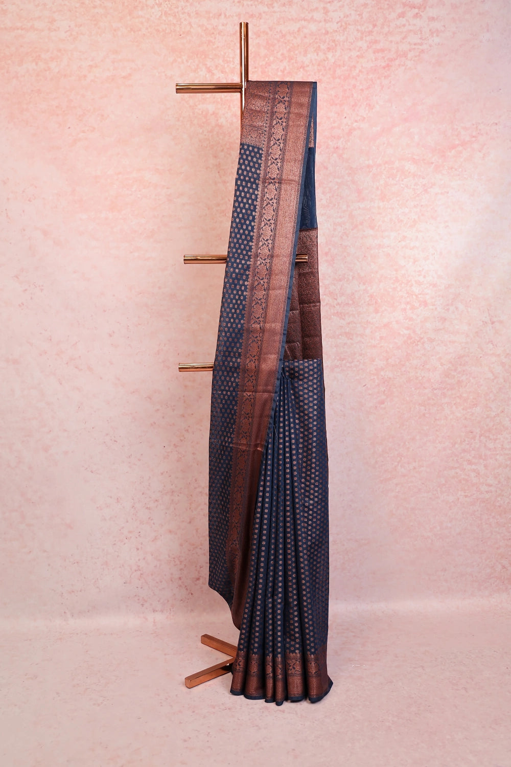 Blue Chanderi Banarasi Saree