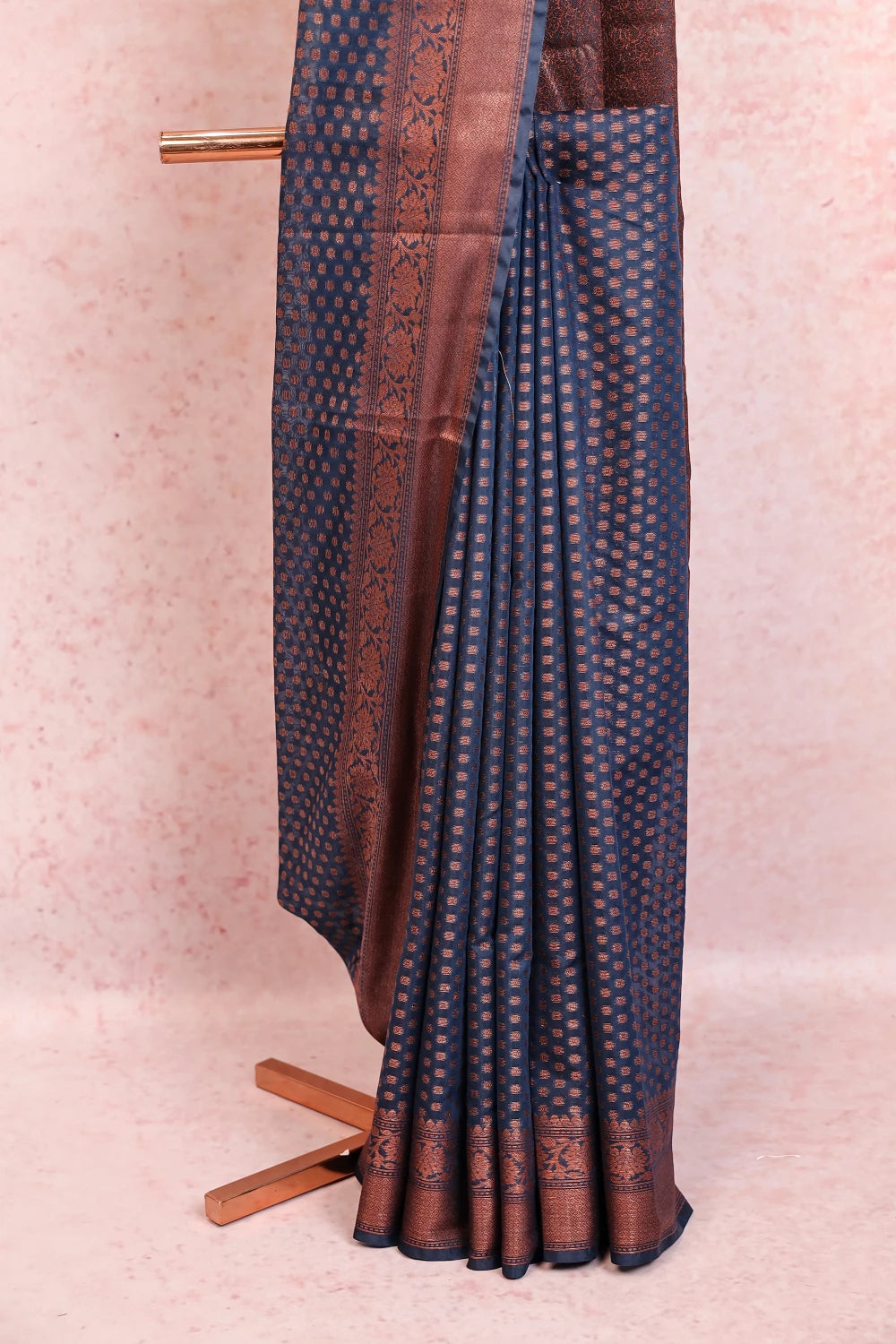 Blue Chanderi Banarasi Saree