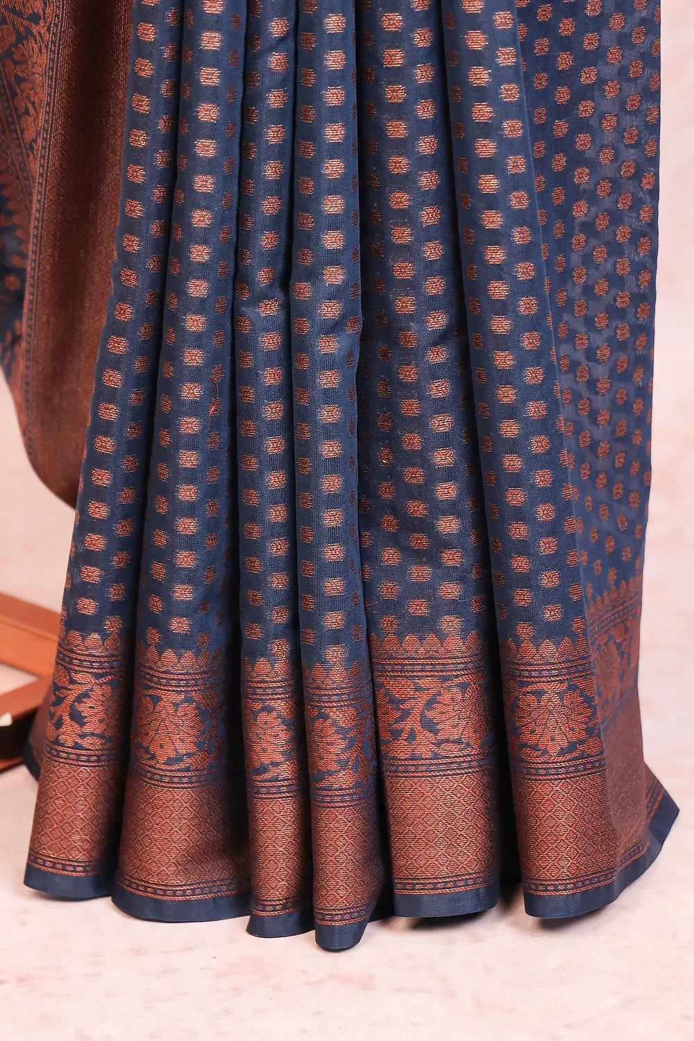Blue Chanderi Banarasi Saree