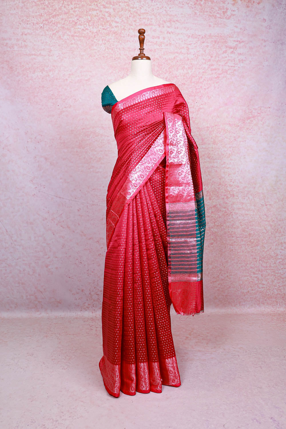 Maroon Semi Silk Saree