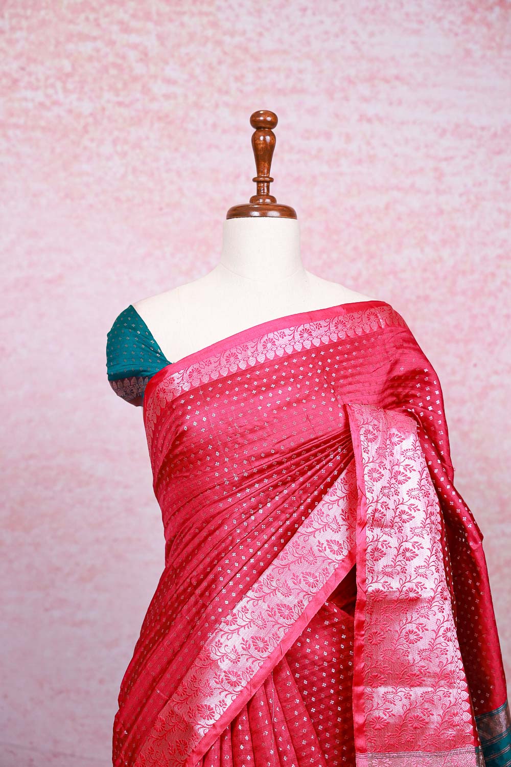 Maroon Semi Silk Saree