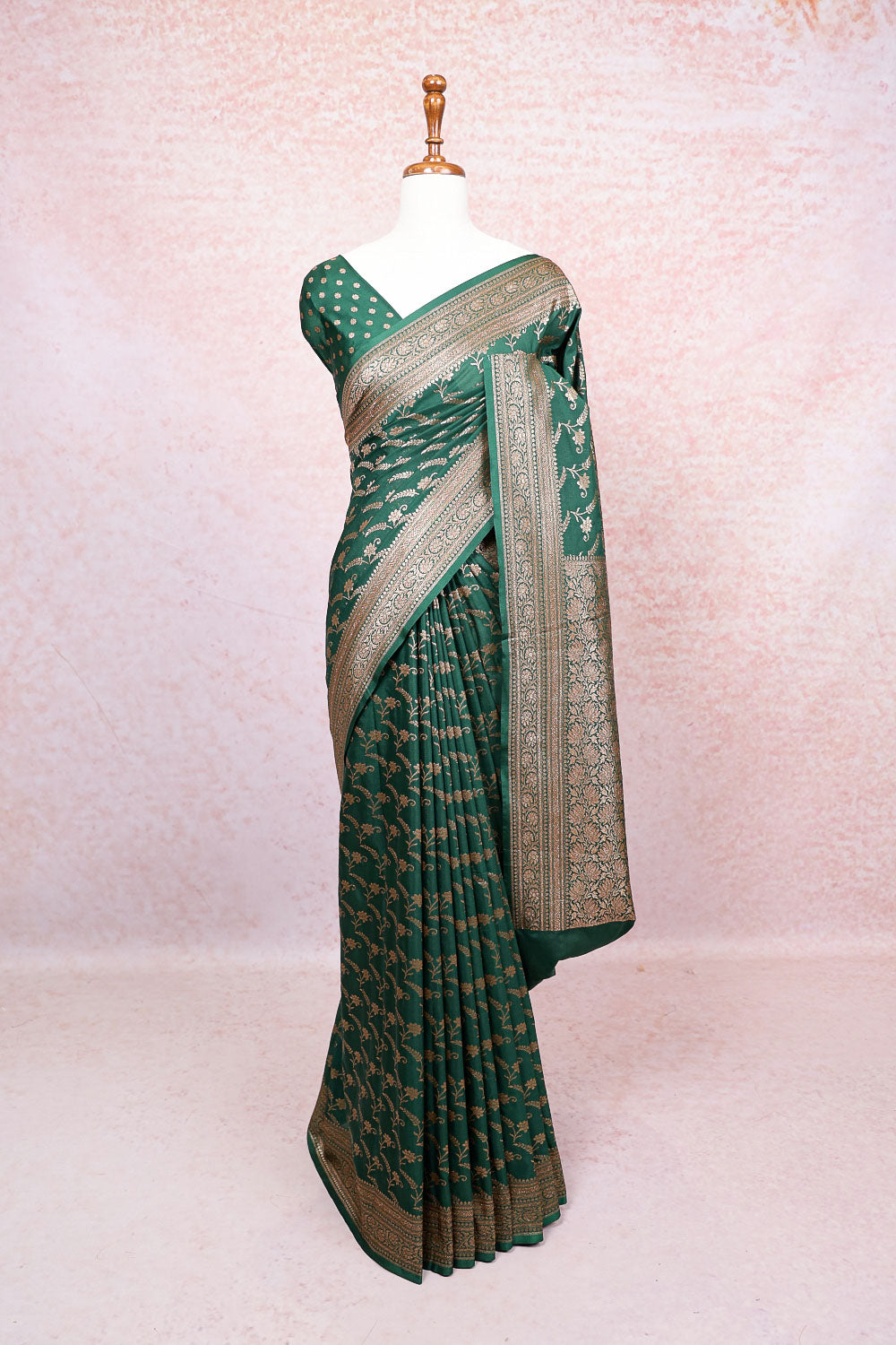 Green Semi Tussar Saree