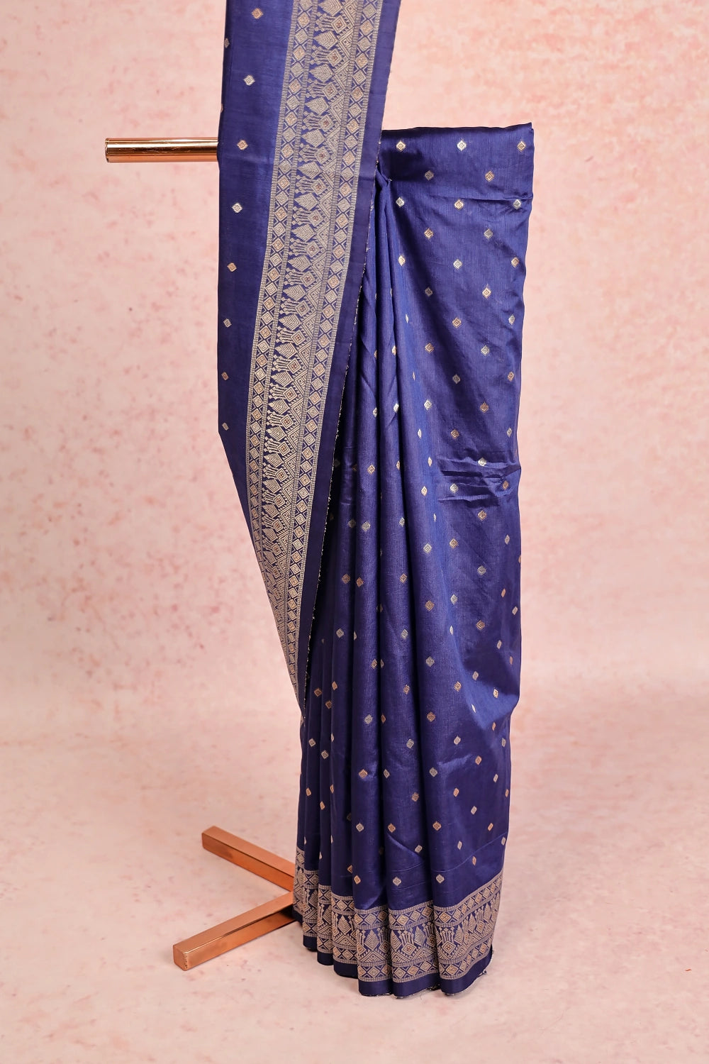 Blue Semi Banarasi Saree
