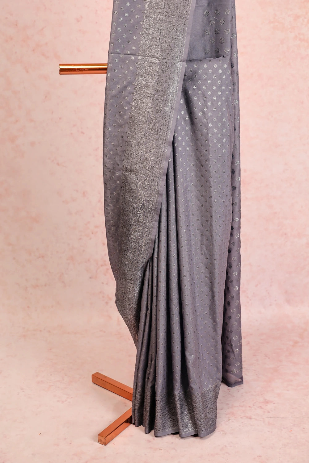 Grey Chanderi Banarasi Saree