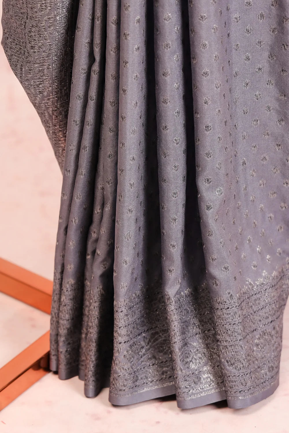 Grey Chanderi Banarasi Saree
