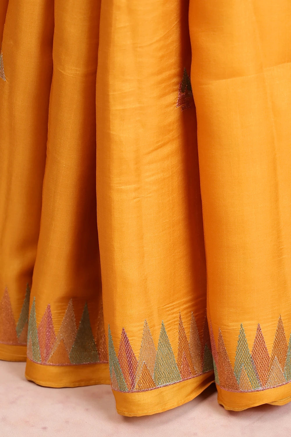 Mustard Yellow Semi Tussar Saree