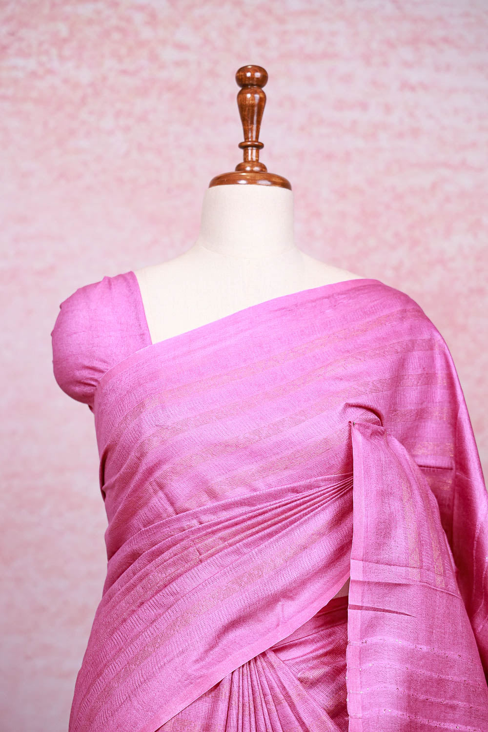 Pink Semi Tussar Saree