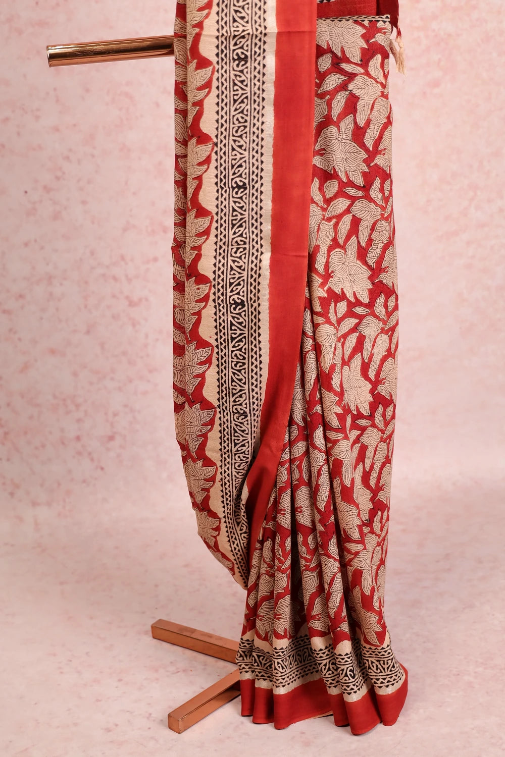 Brick Color Semi Linen Saree