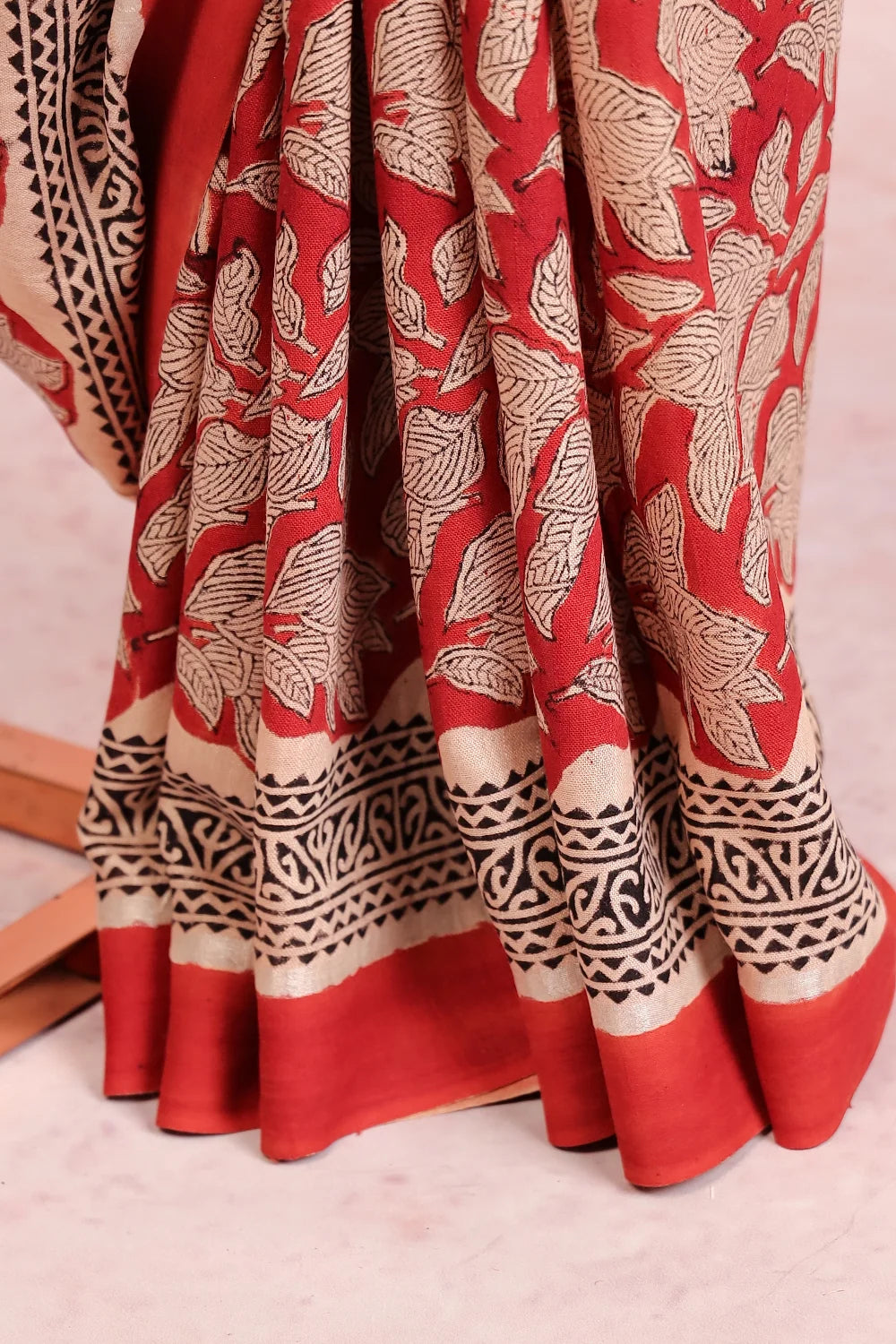 Brick Color Semi Linen Saree