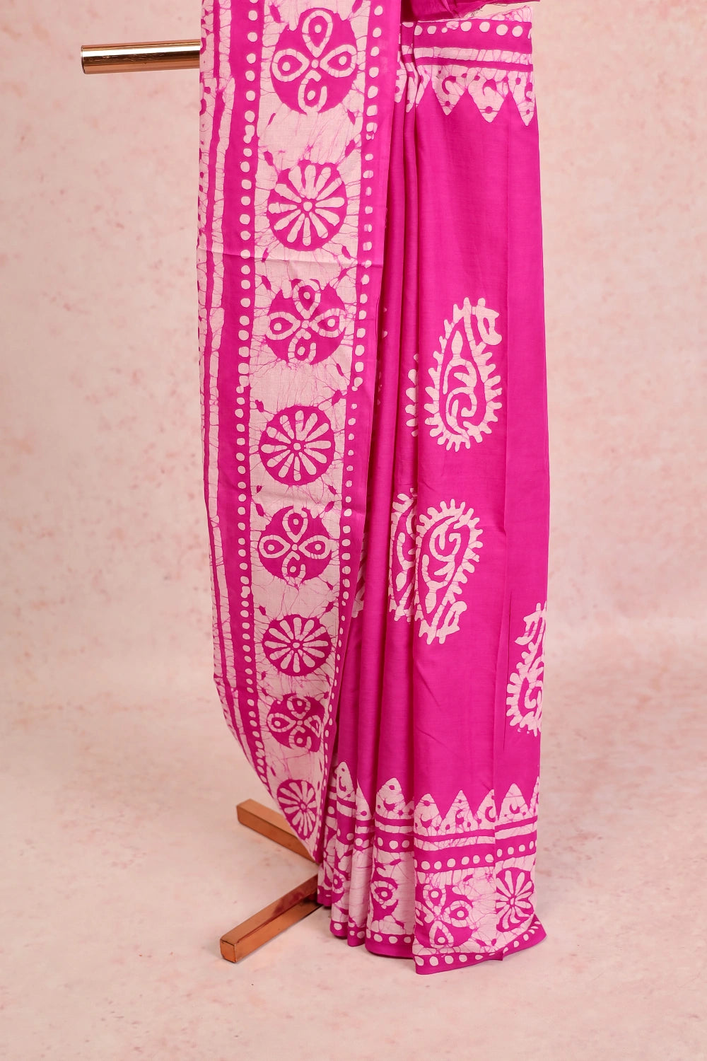 Deep Pink Cotton Saree