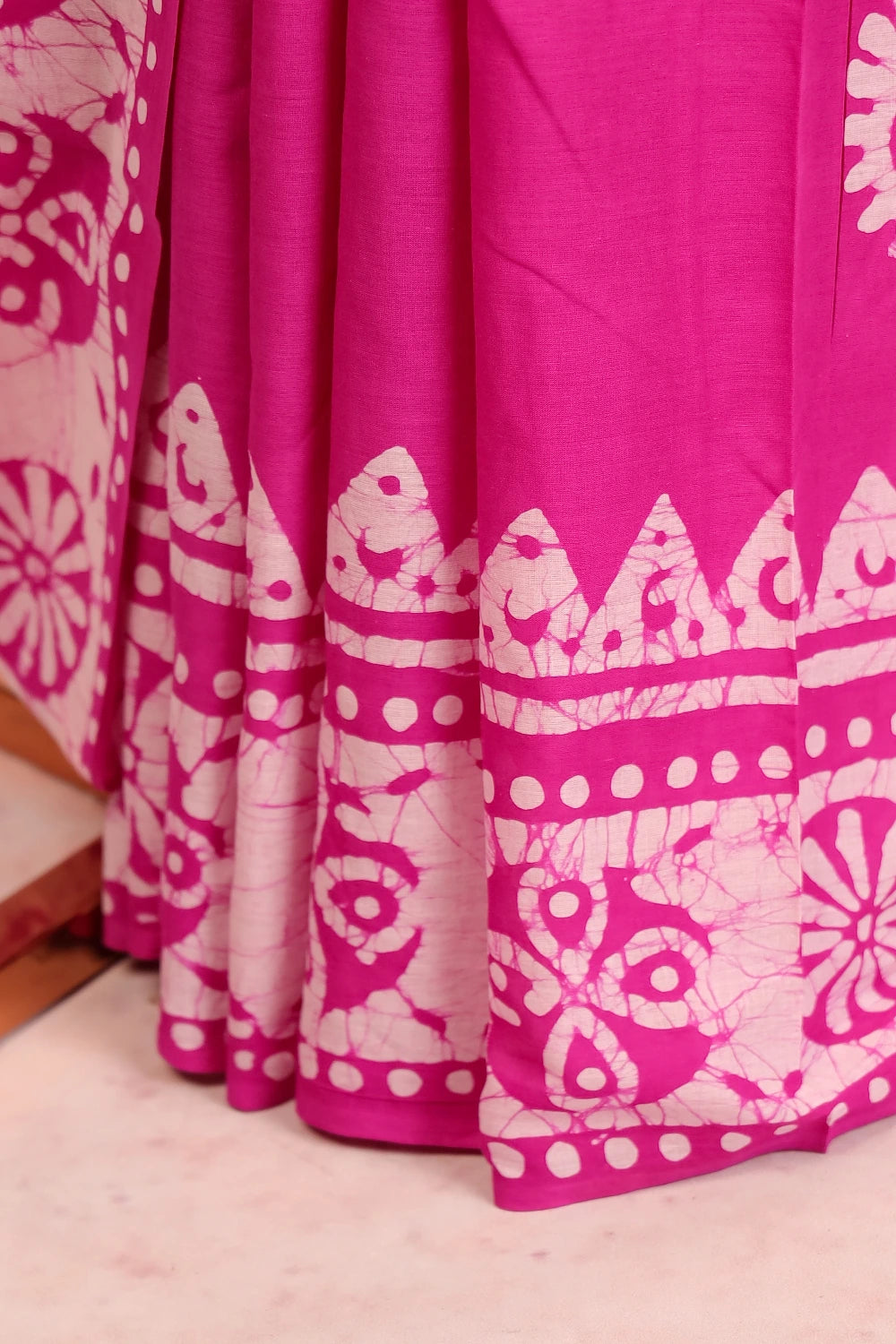 Deep Pink Cotton Saree