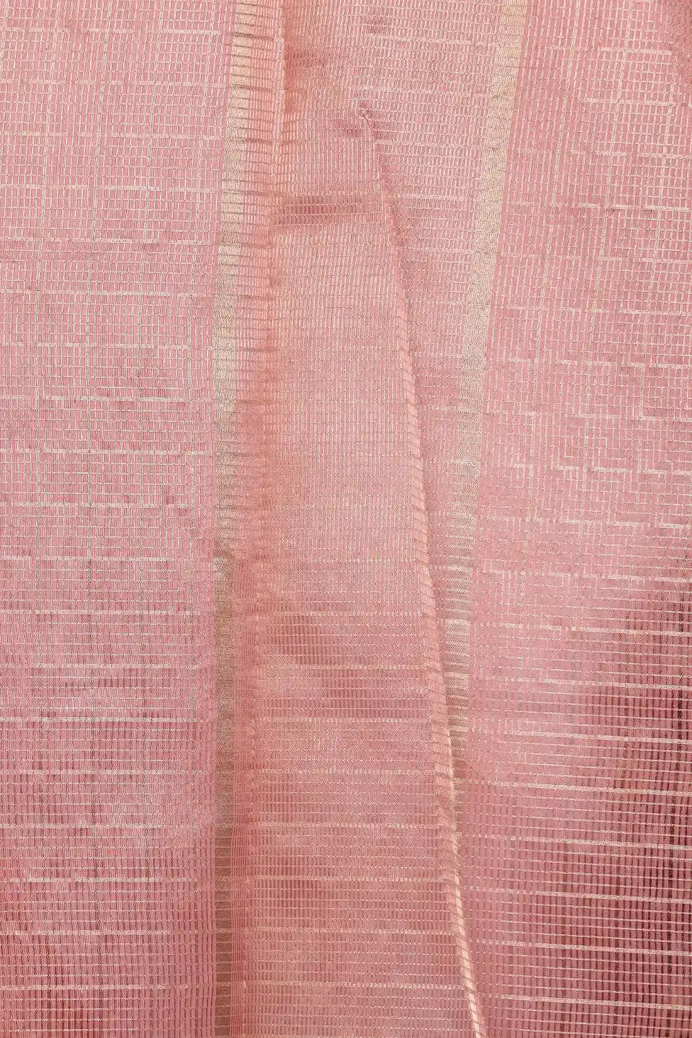 Peach Chanderi Cotton Saree