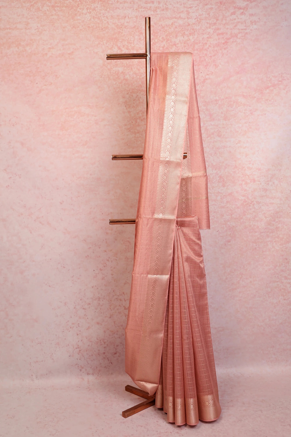 Peach Chanderi Cotton Saree