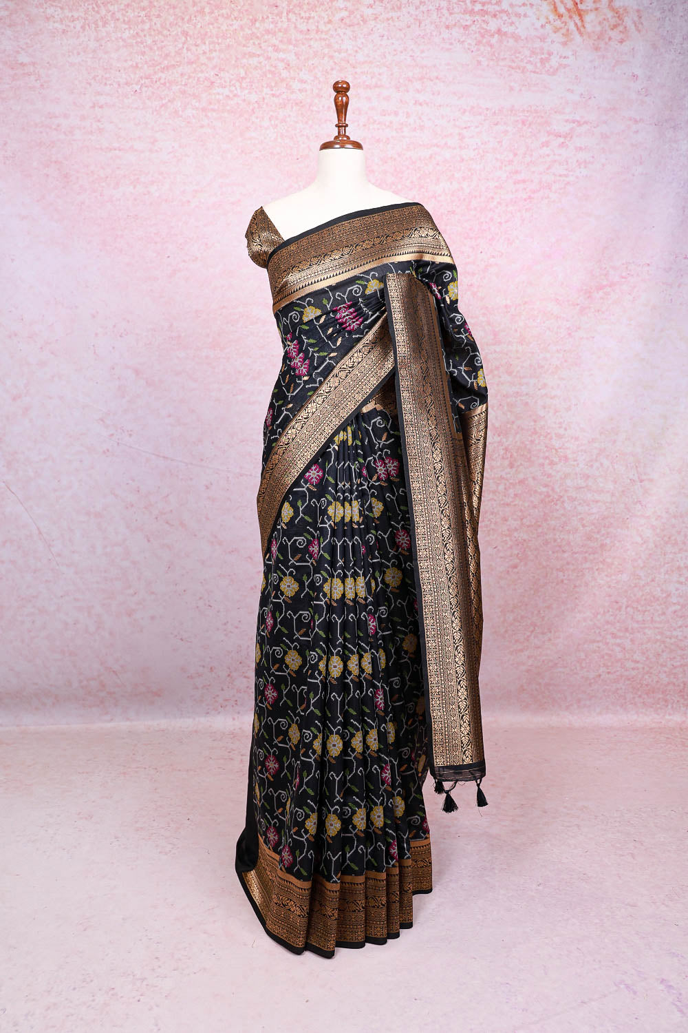 Black Semi Tussar Saree