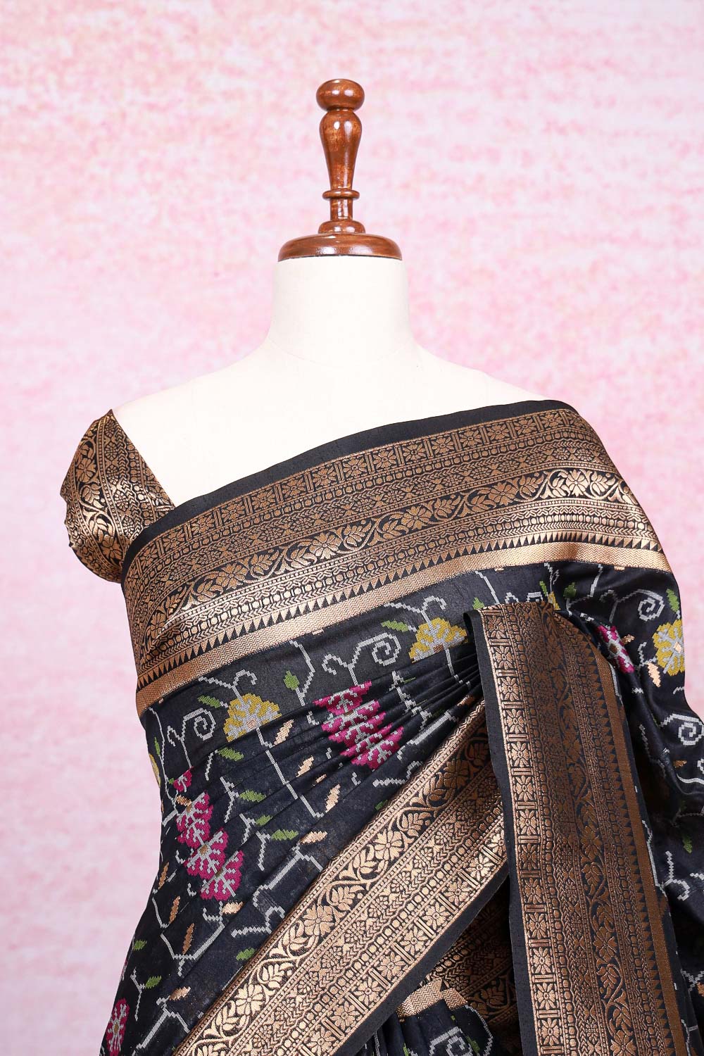 Black Semi Tussar Saree