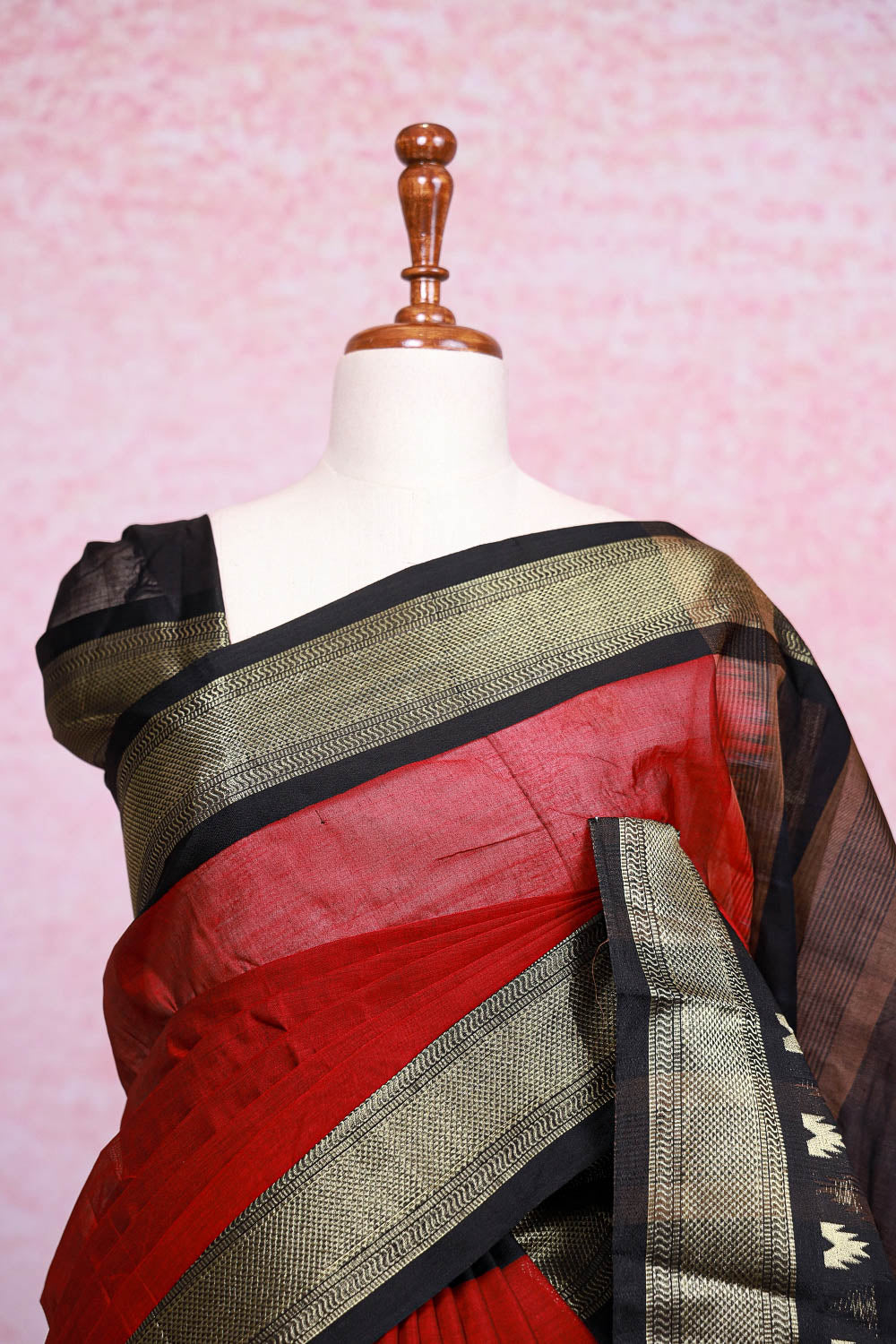 Maroon Cotton Saree