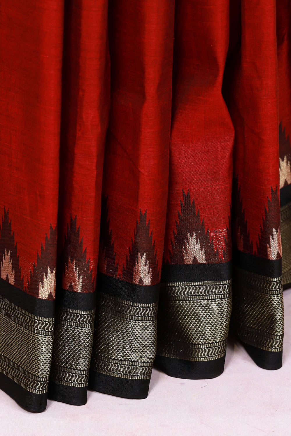 Maroon Cotton Saree